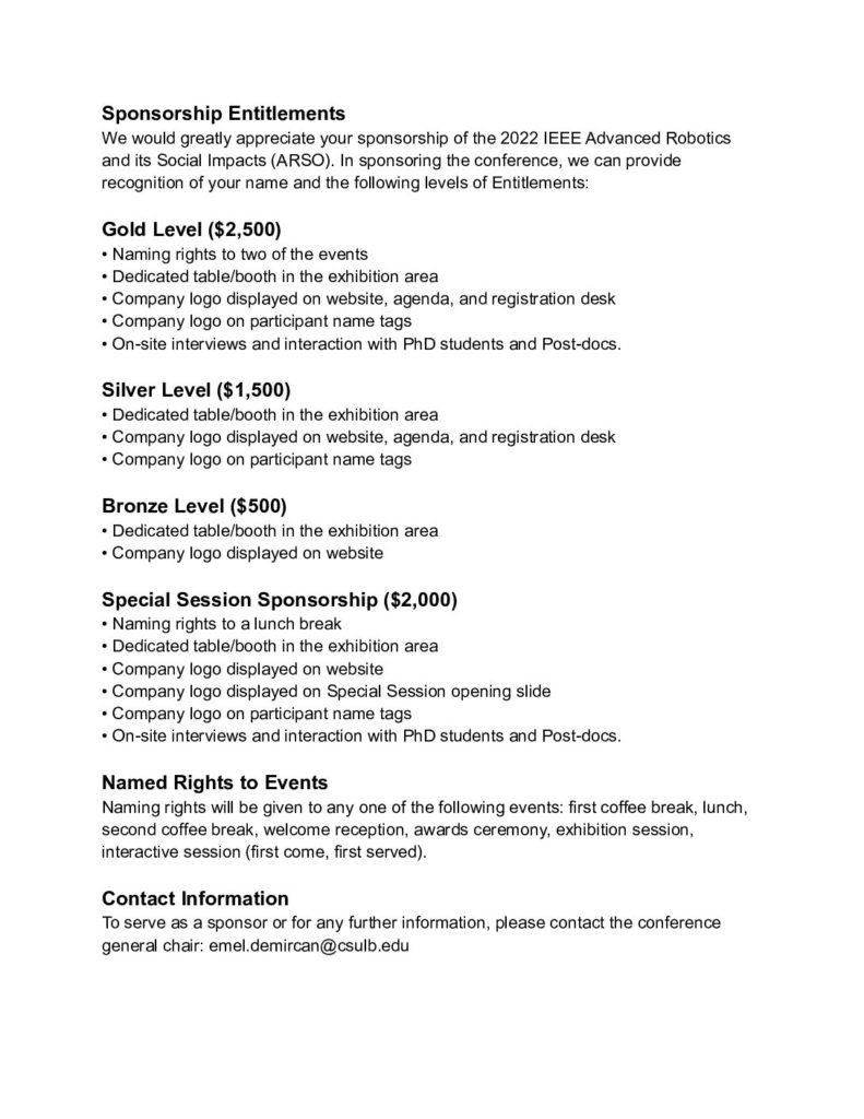 ARSO2022 Sponsorship Prospectus