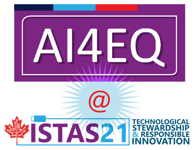 Banner logo for AI4EQ at ISTAS21